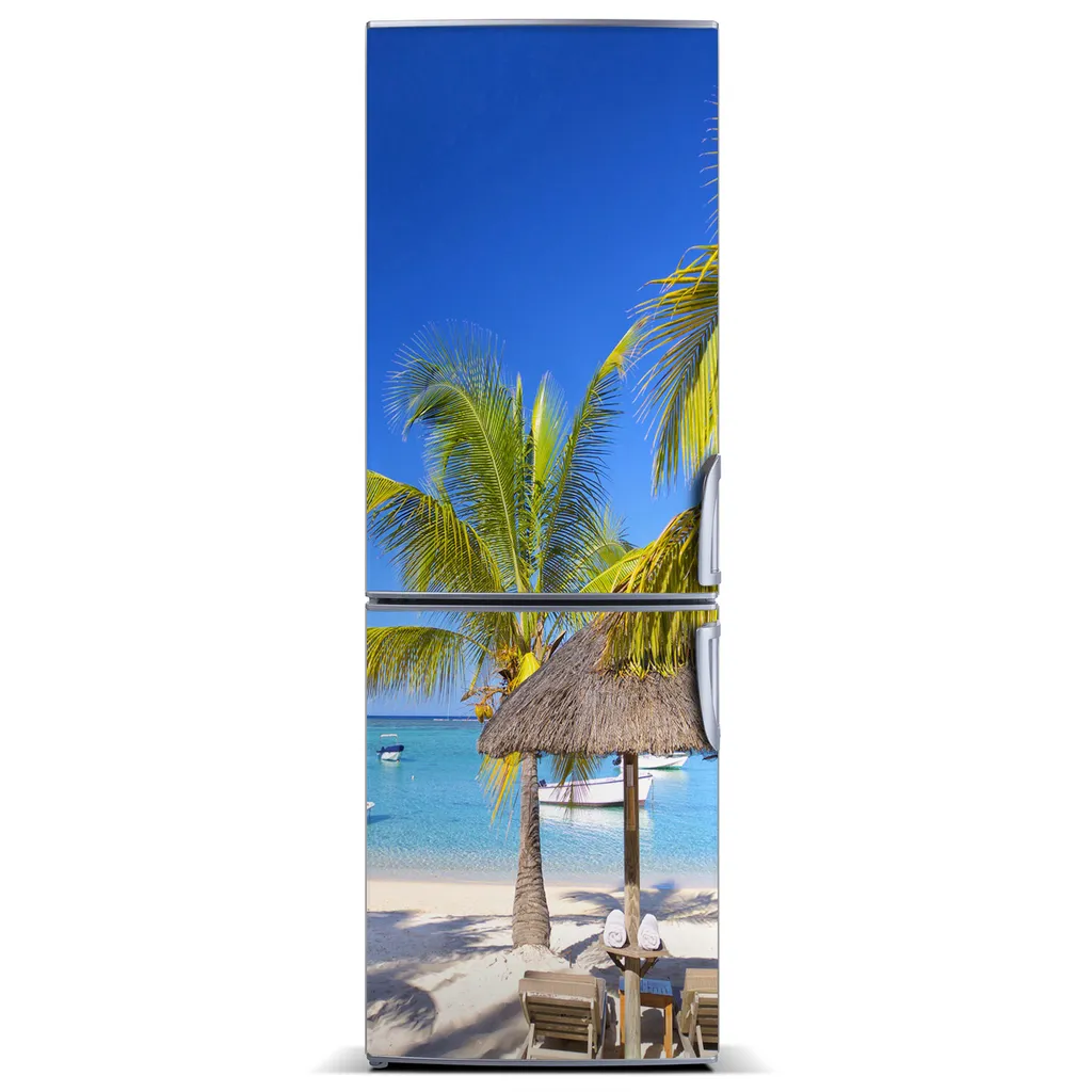 Tulup Kühlschrankdekoration - Magnetmatte - 60 cm x 180 cm - Magnet auf dem Kühlschrank - Tropischer Strand